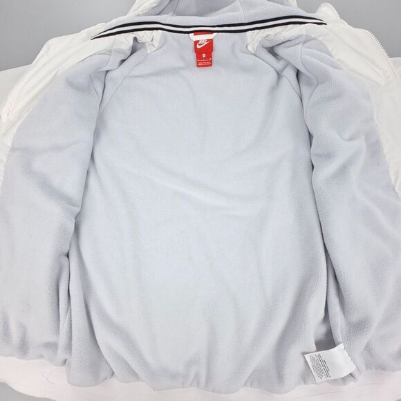 NIKE Winterized Windrunner Zip Up Jacket Fleece Ripstop Hoodie Small White Gold - Picture 8 of 11
